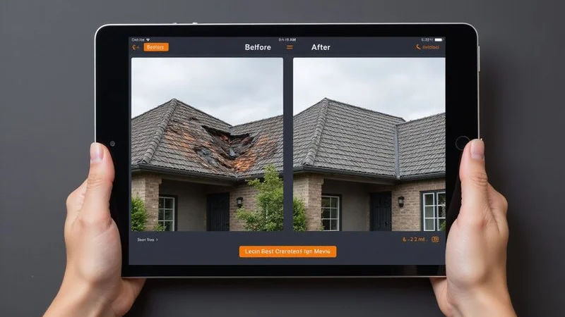 Uploading before and after roofing project photos to Google Business Profile