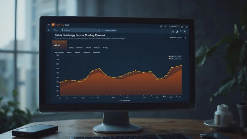 Emergency roofing search behavior patterns showing timing and keyword usage