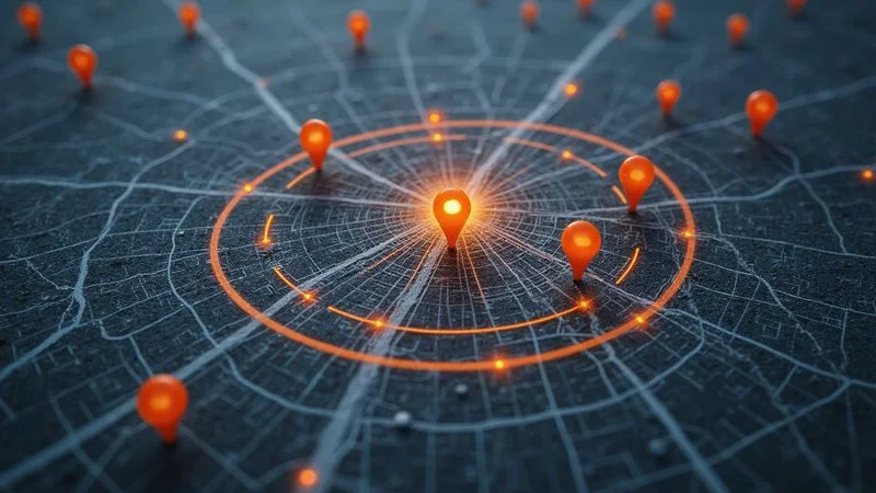 Map pack proximity ranking factor showing search results by location